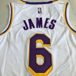 NBA 6 James Lakers authentique Maillot blanc